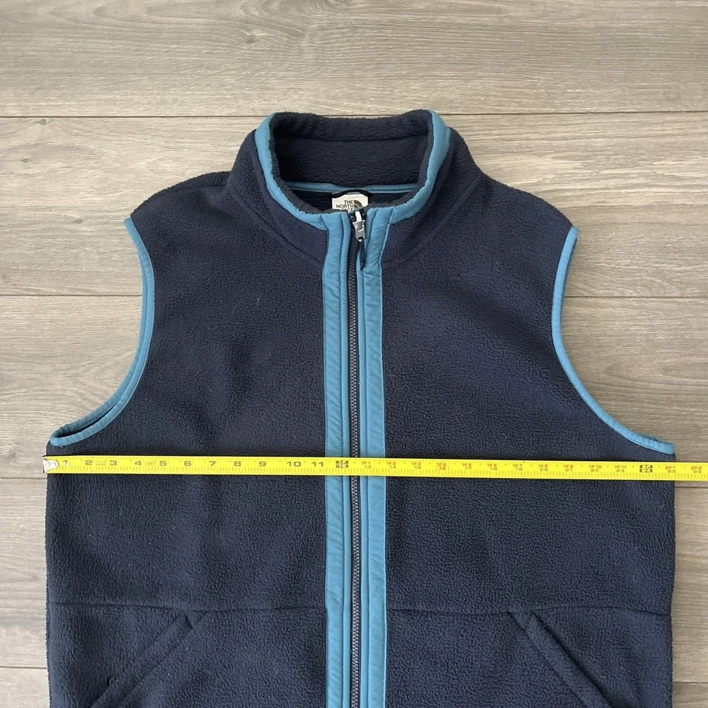 The North Face Mens XL Full Zip Fleece Vest Sleeveless Blue